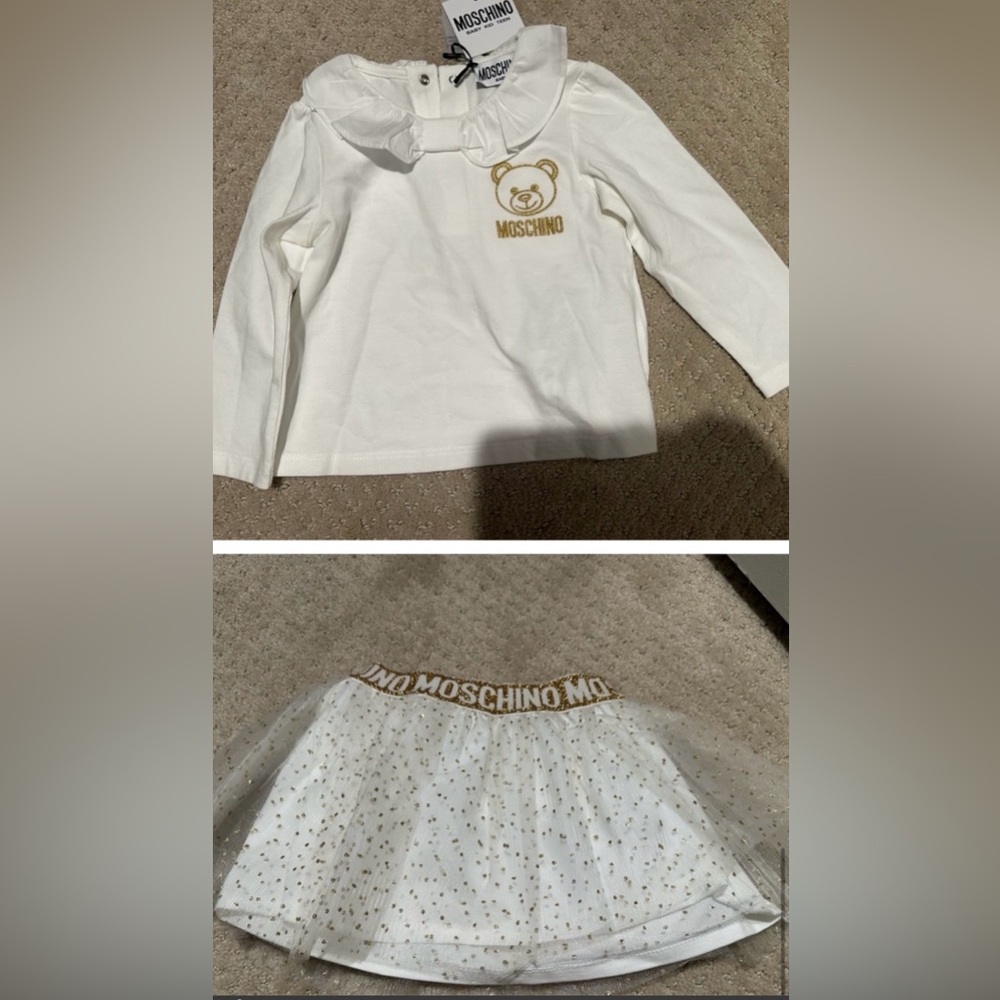 Moschino kids (9-12 month) skirt and shirt matching set